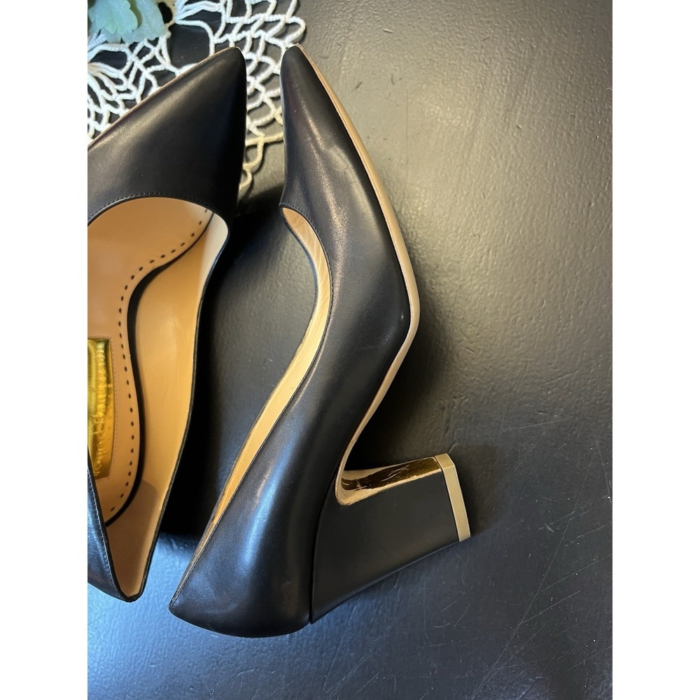 Rupert Sanderson Black Leather Pointed Toe Heels Sz 37.5 Made In Italy‎ USA Sz 7 - Picture 11 of 16